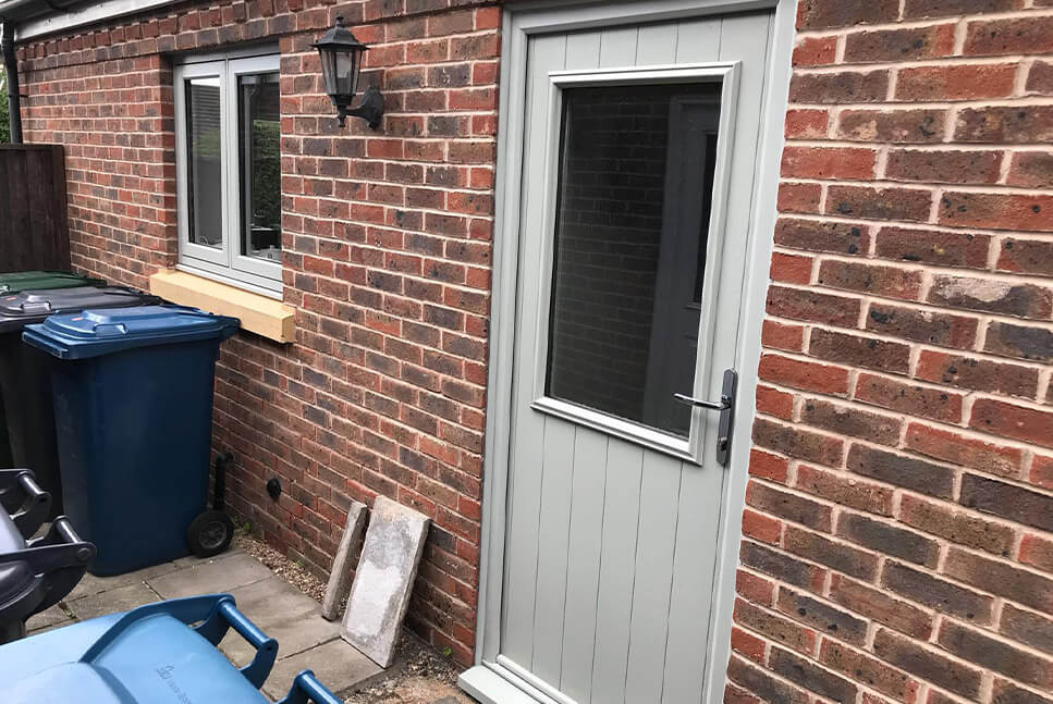 Light grey composite back door