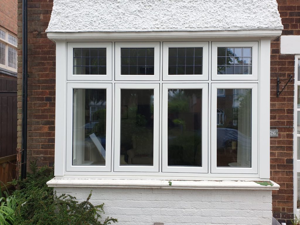 White woodgrain Residence 7 flush casement windows, installed in West Bridgford