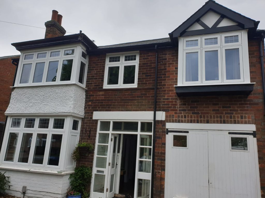 White woodgrain Residence 7 flush casement windows installed in West Bridgford Nottingham