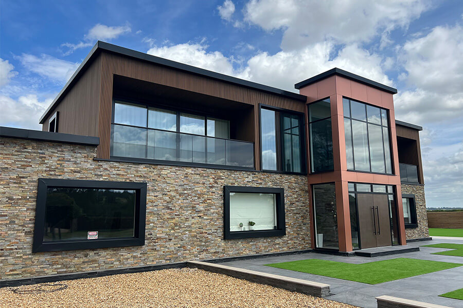Modern house with large bespoke windows