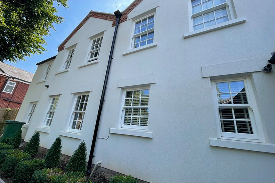 White sliding sash windows